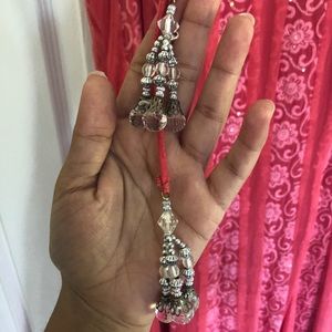 pink & silver sleeveless shalwar kameez